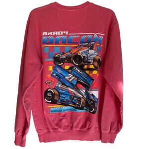 Vintage Brady Bacon Sprint Car Racing Sweatshirt – Pink Crewneck (Early 2000s)